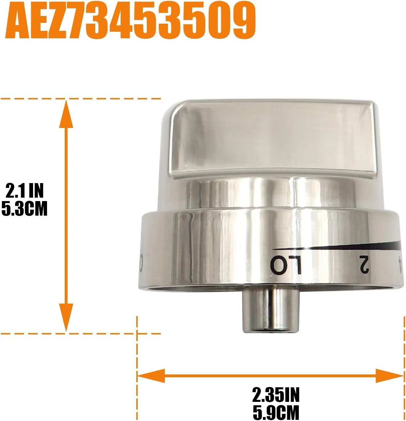 2 Pcs Silver AEZ73453509 Oven Stove Knob Assembly | Stainless Steel | Replacement for AEZ72909008 | Easy Install & Durable Upgrade