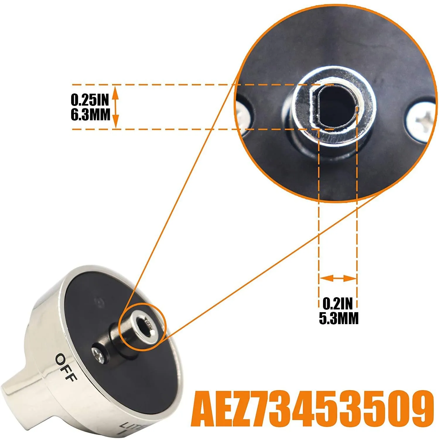 2 Pcs Silver AEZ73453509 Oven Stove Knob Assembly | Stainless Steel | Replacement for AEZ72909008 | Easy Install & Durable Upgrade