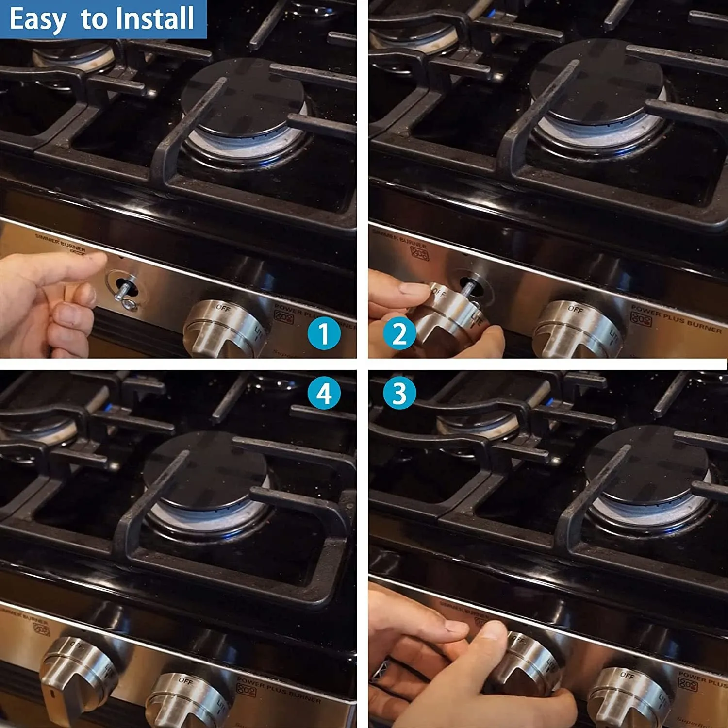 2 Pcs Silver AEZ73453509 Oven Stove Knob Assembly | Stainless Steel | Replacement for AEZ72909008 | Easy Install & Durable Upgrade