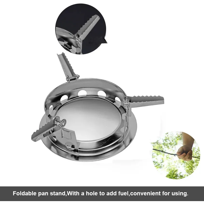 APG Camping Wood Stove Split Portable Gas Stainless Steel Gas Firewood Burners Backpacking Furnace