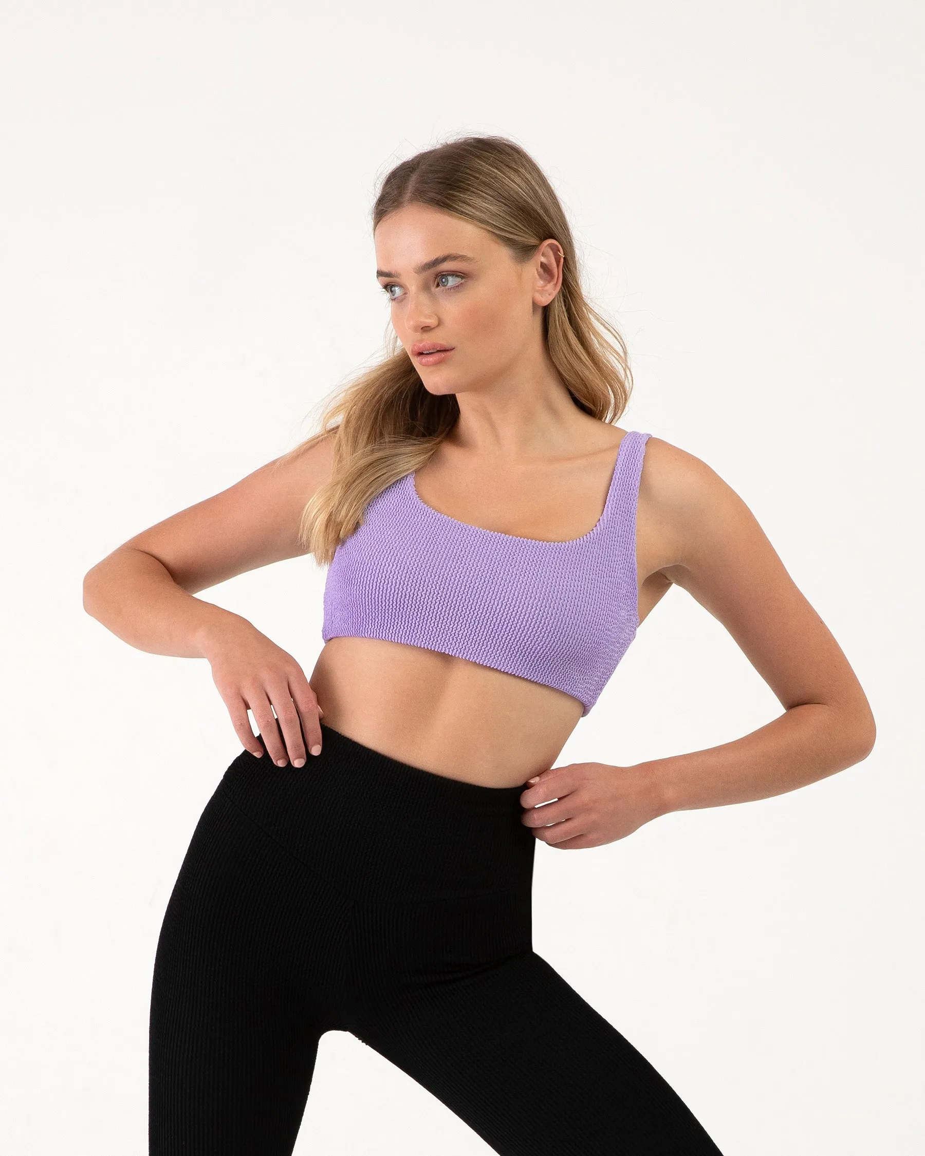 Crinkle Square Neck Bra