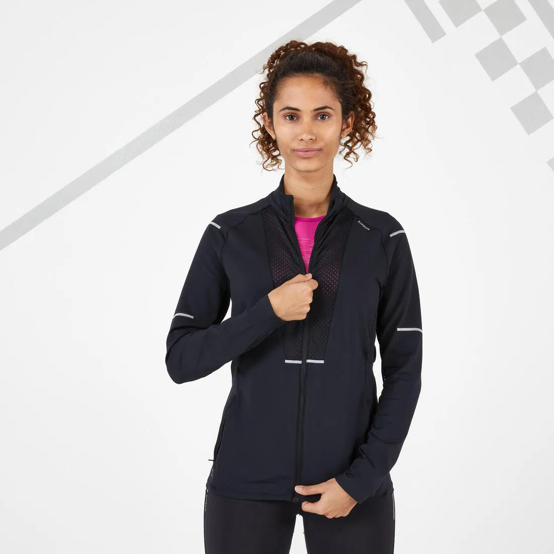 Kiprun Women's Running Breathable Jacket - Black