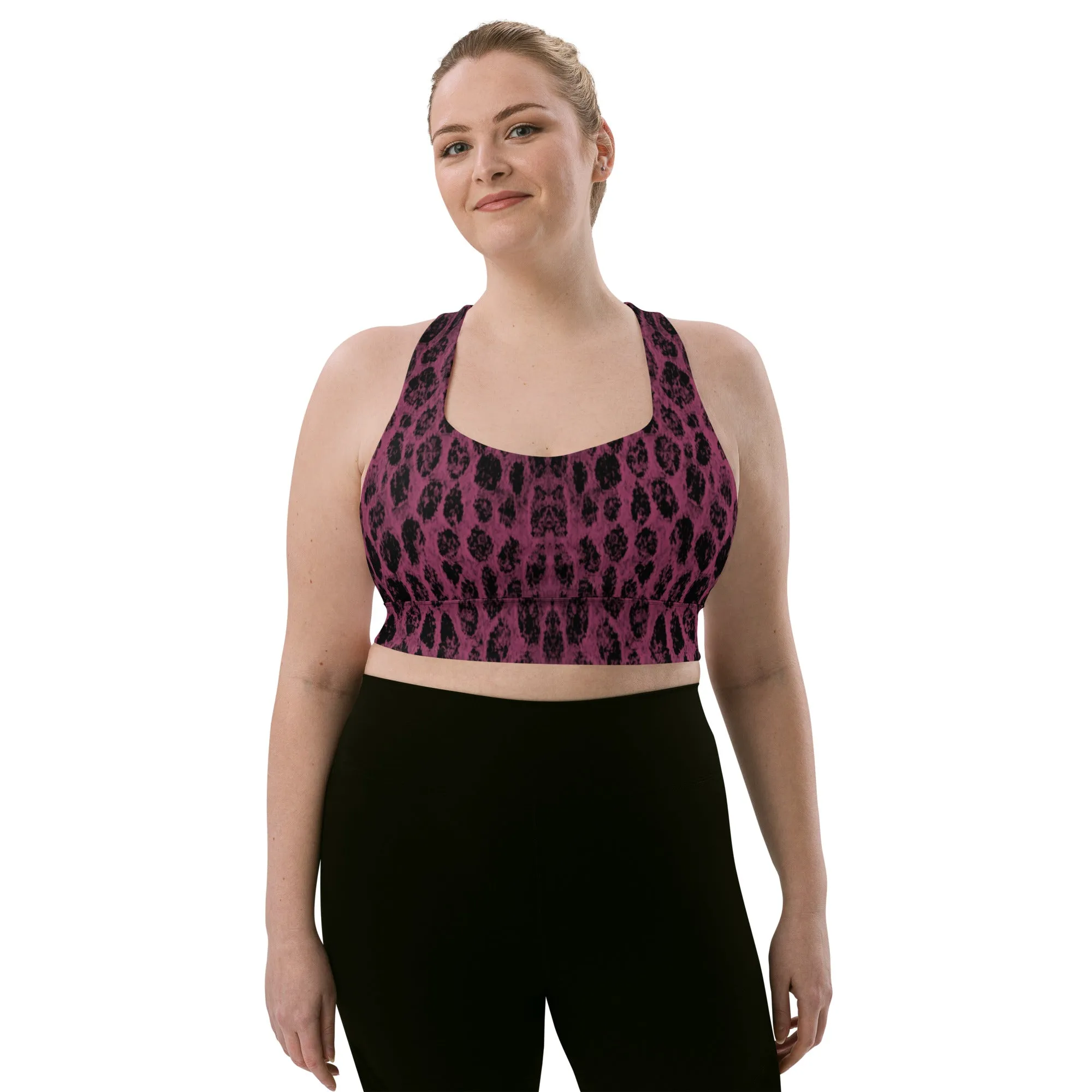 Leopard print longline sports bra, lioness-love