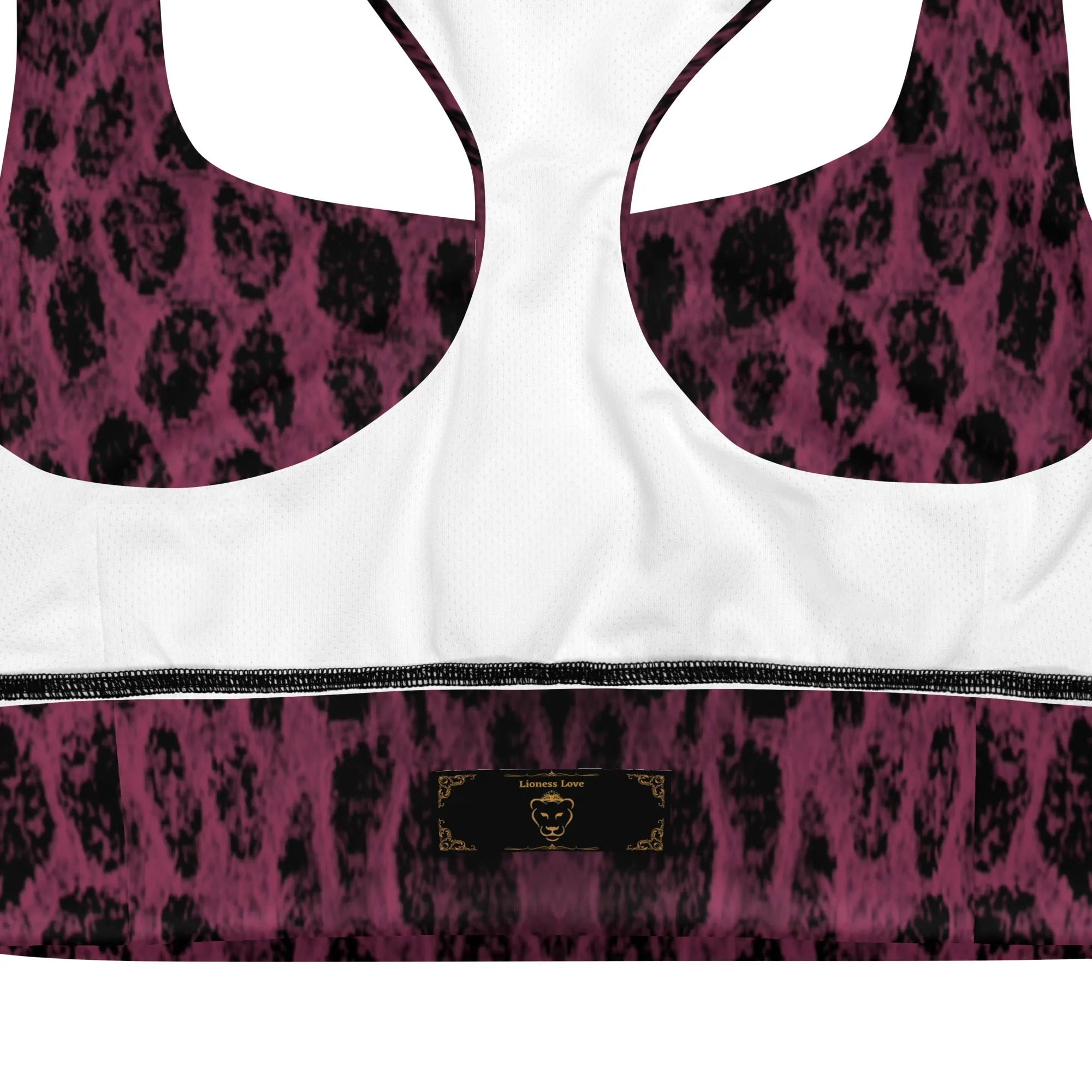 Leopard print longline sports bra, lioness-love