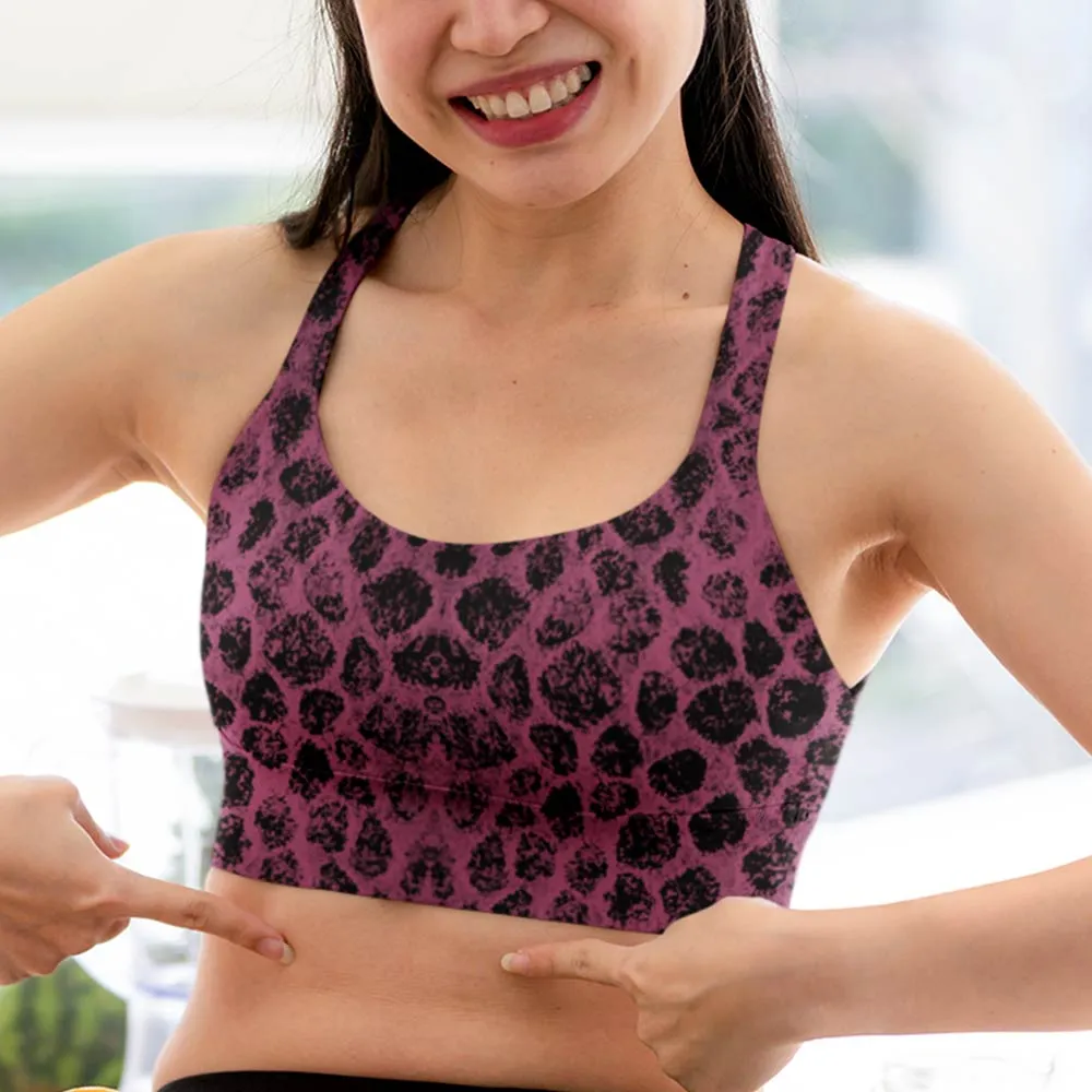 Leopard print longline sports bra, lioness-love