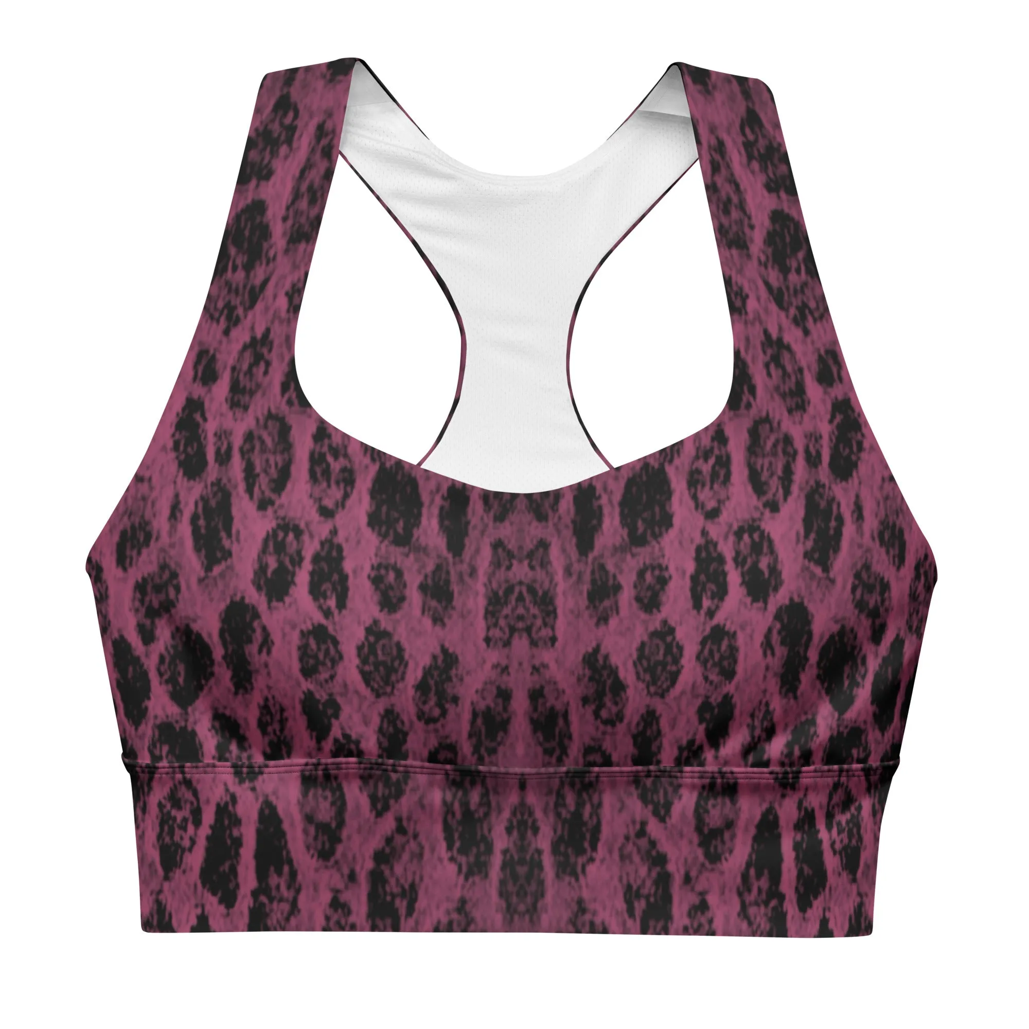 Leopard print longline sports bra, lioness-love