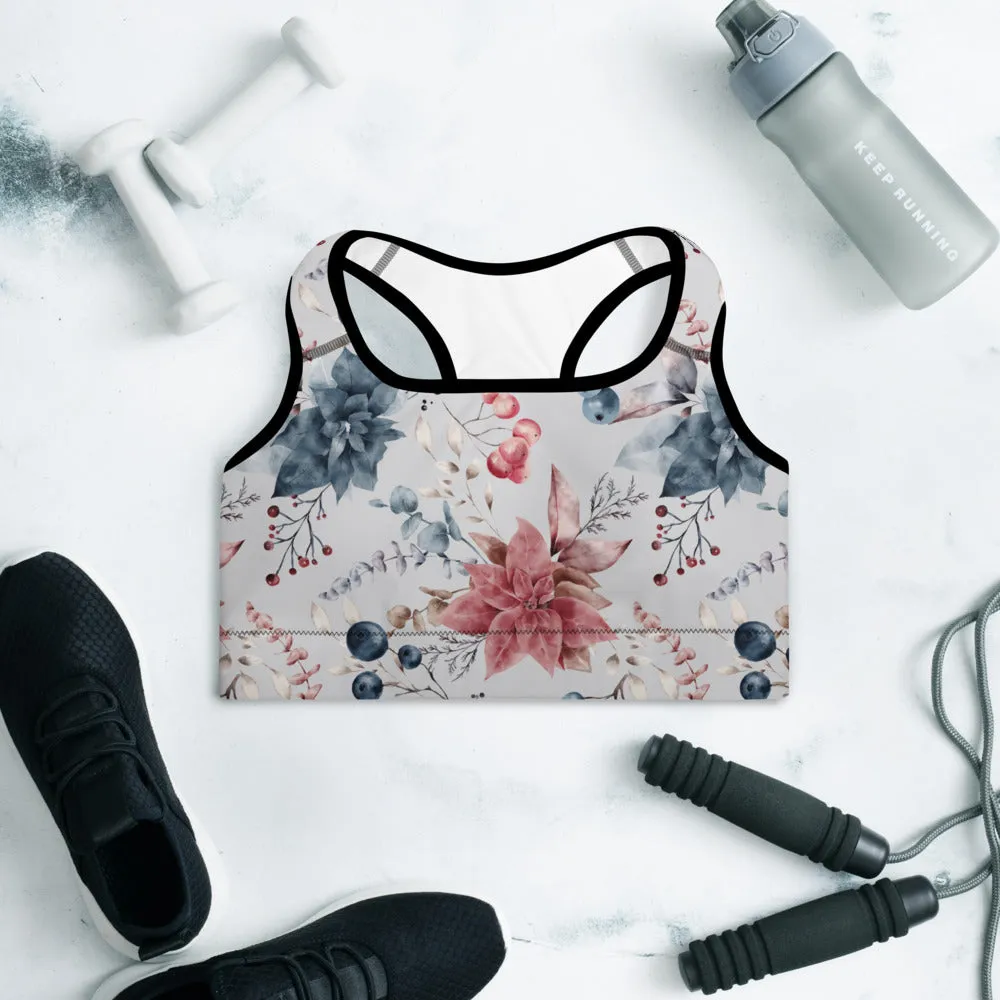 Light Winter Pattern Padded Sports Bra