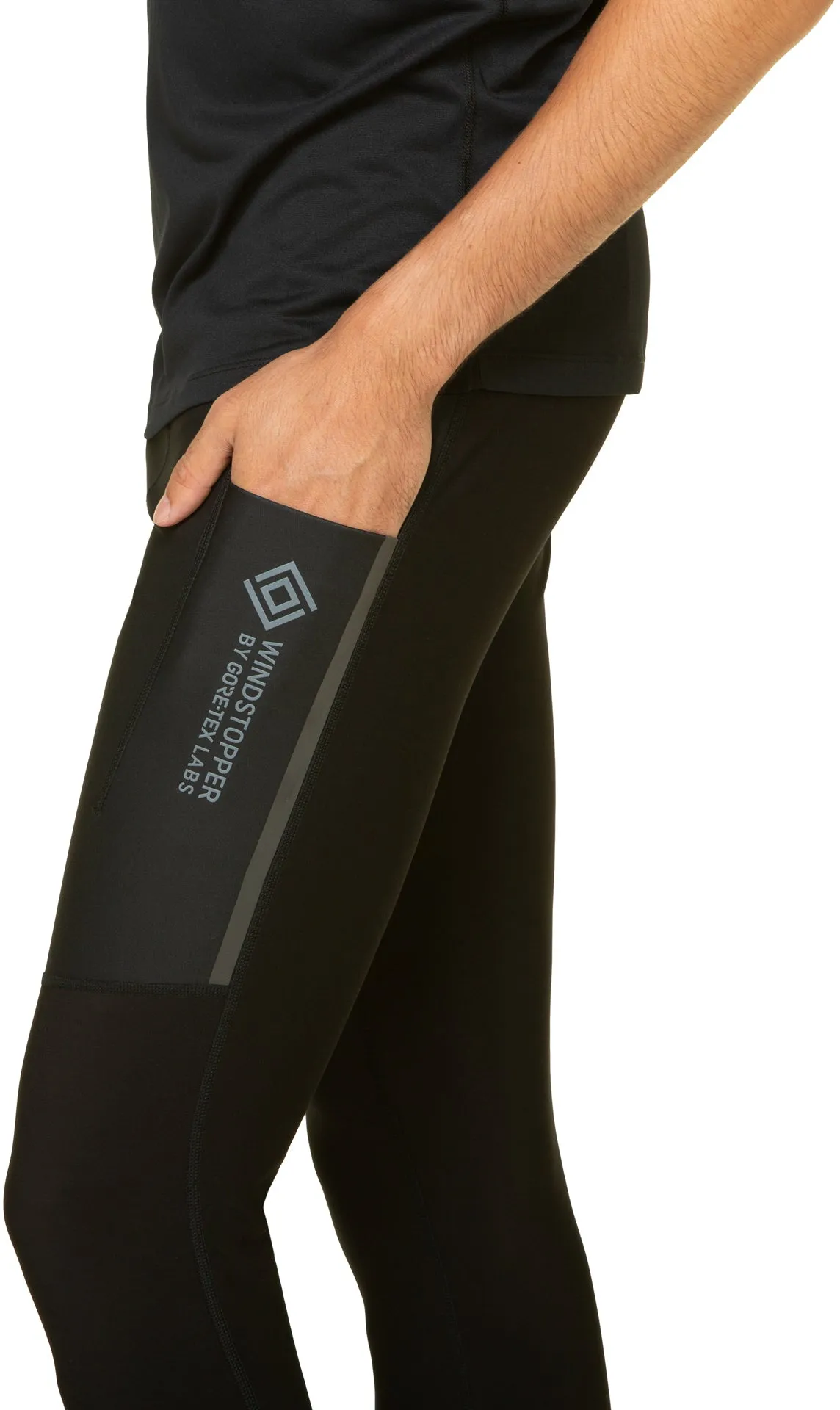 Ronhill Tech GORE-TEX Windstopper Mens Long Running Tights - Black