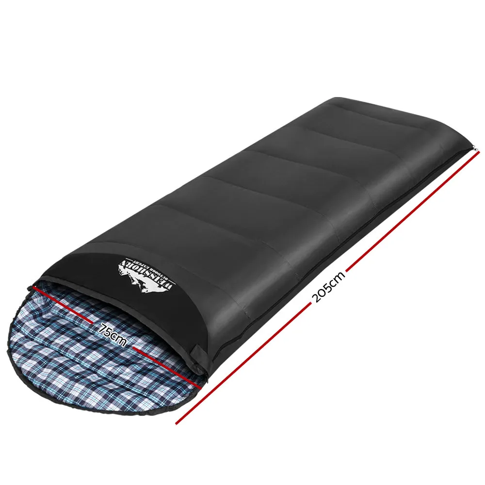 Sleeping Bag Single Thermal Camping Hiking Tent Grey