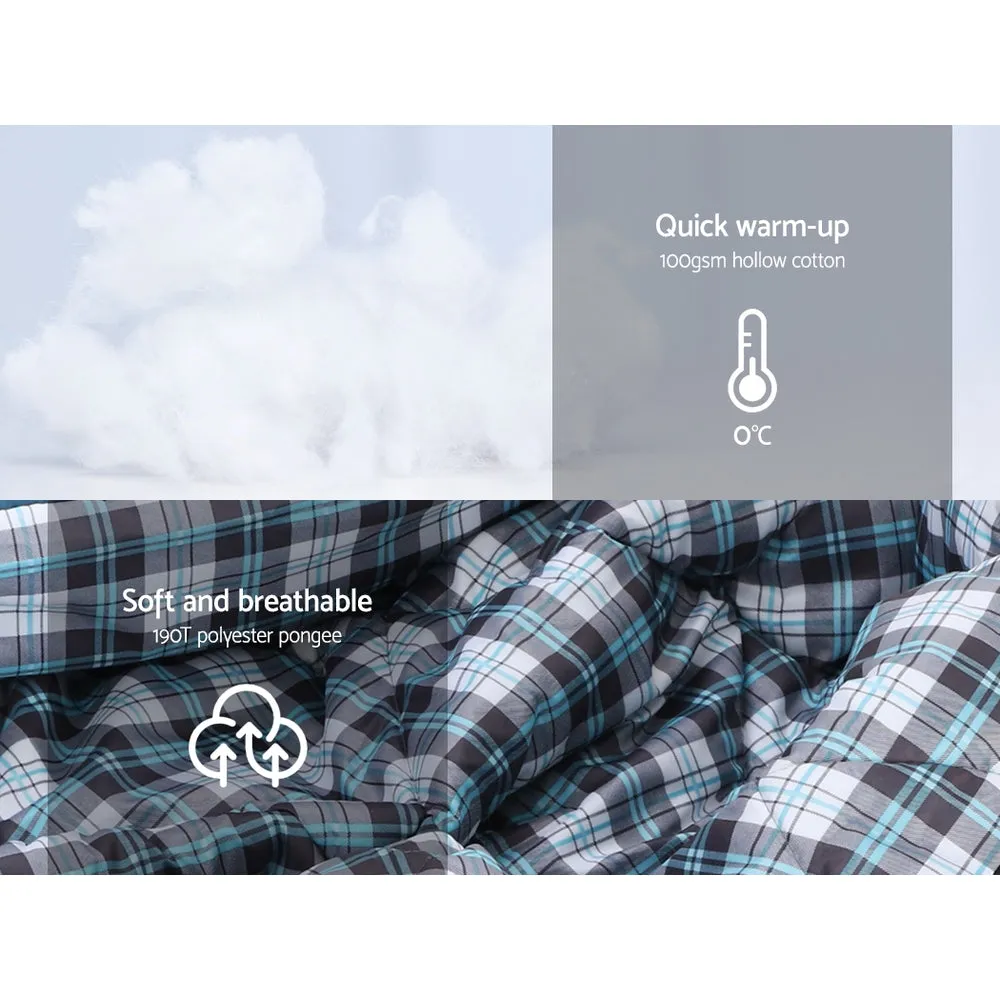 Sleeping Bag Single Thermal Camping Hiking Tent Grey