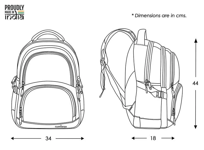THE CLOWNFISH 30 Ltrs Peanut Brown Laptop Backpack - Durable, Spacious Storage | Ideal for Travel & Work | 15.6 inch | Brown
