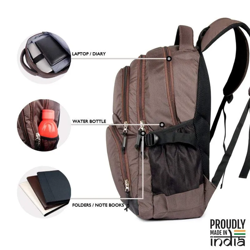THE CLOWNFISH 30 Ltrs Peanut Brown Laptop Backpack - Durable, Spacious Storage | Ideal for Travel & Work | 15.6 inch | Brown