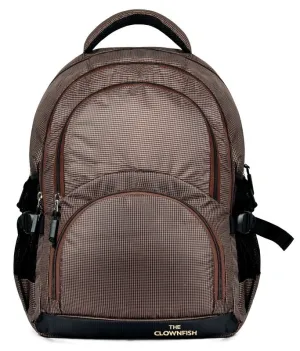 THE CLOWNFISH 30 Ltrs Peanut Brown Laptop Backpack - Durable, Spacious Storage | Ideal for Travel & Work | 15.6 inch | Brown