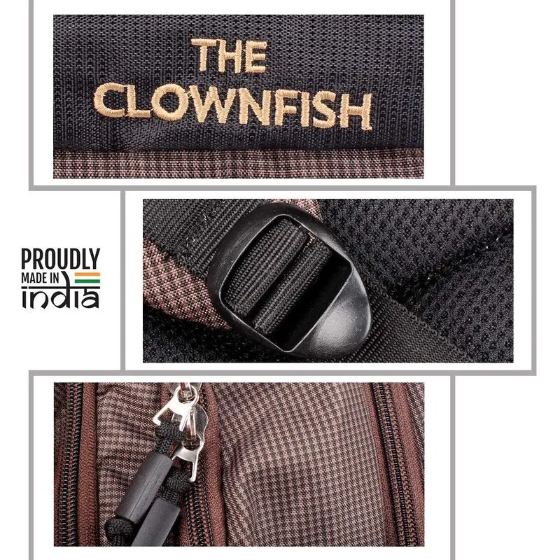 THE CLOWNFISH 30 Ltrs Peanut Brown Laptop Backpack - Durable, Spacious Storage | Ideal for Travel & Work | 15.6 inch | Brown