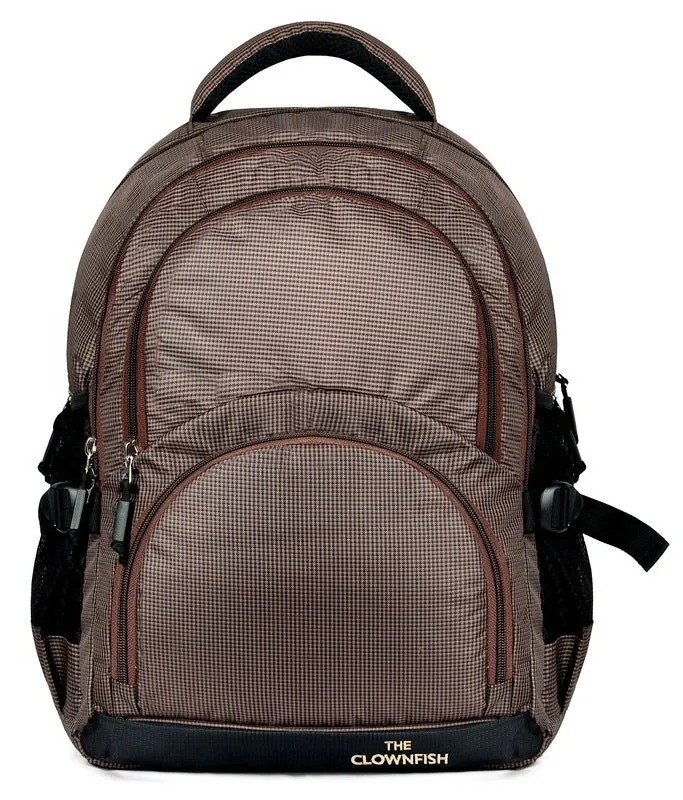 THE CLOWNFISH 30 Ltrs Peanut Brown Laptop Backpack - Durable, Spacious Storage | Ideal for Travel & Work | 15.6 inch | Brown