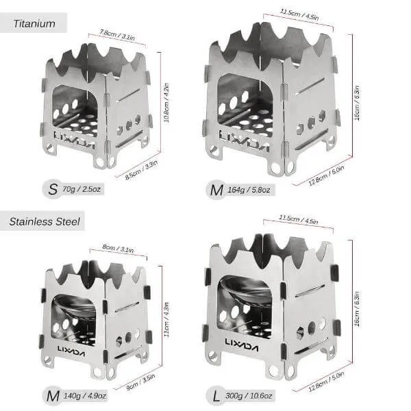 Titanium Portable Ultralight Folding Wood Stove