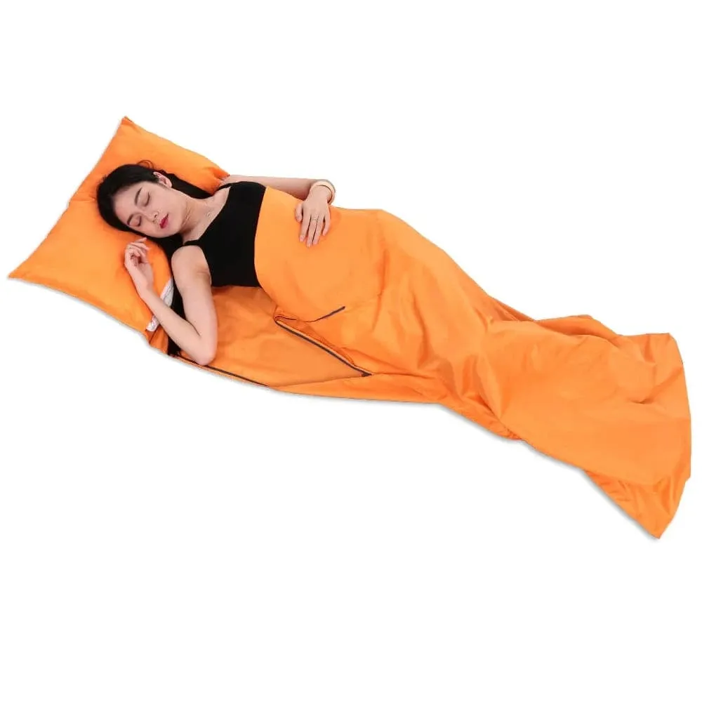 TOMSHOO 75*210CM Outdoor Sleeping Bag Lightweight Camping Hiking Travel Bag Liner  Portable Folding Sleeping Bag with Pillowcase