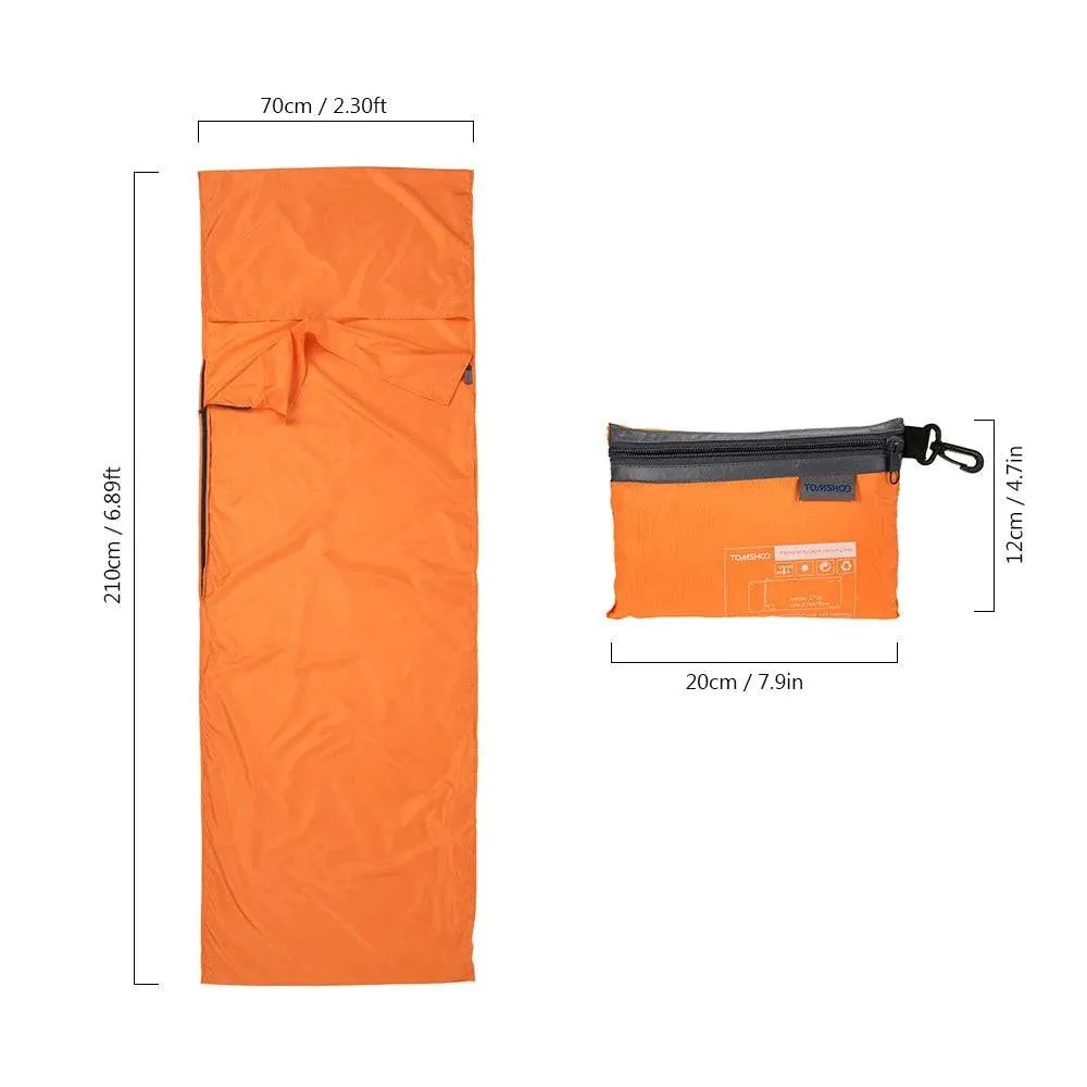 TOMSHOO 75*210CM Outdoor Sleeping Bag Lightweight Camping Hiking Travel Bag Liner  Portable Folding Sleeping Bag with Pillowcase