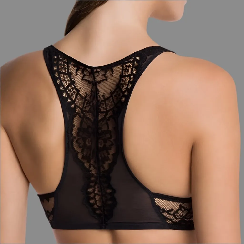 Wolford - Belle Fleur Racerback Bra - Black