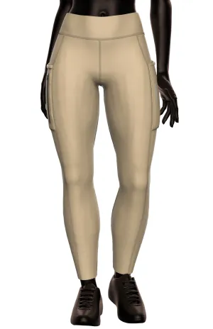 Women Beige Running Tights