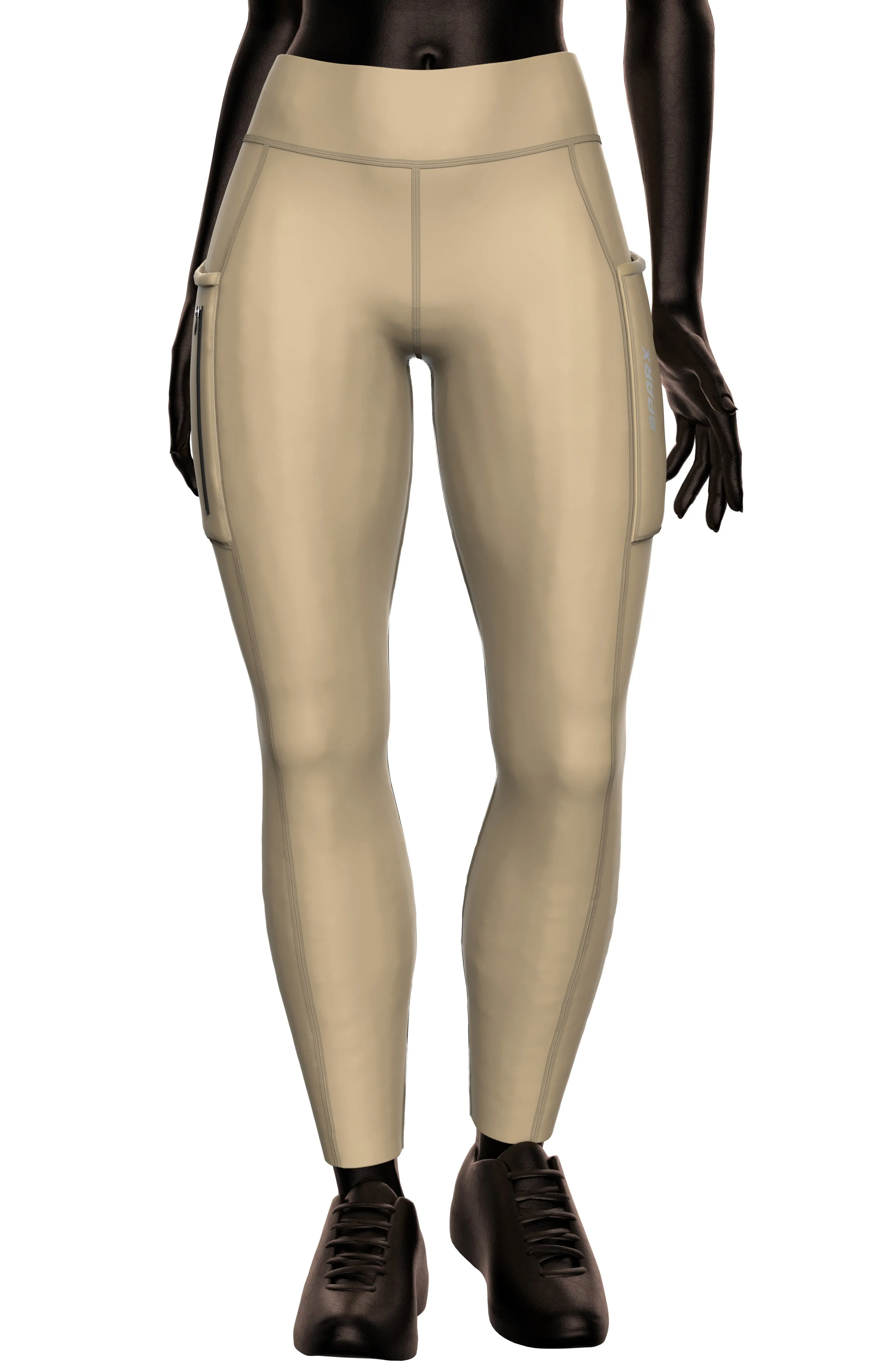 Women Beige Running Tights